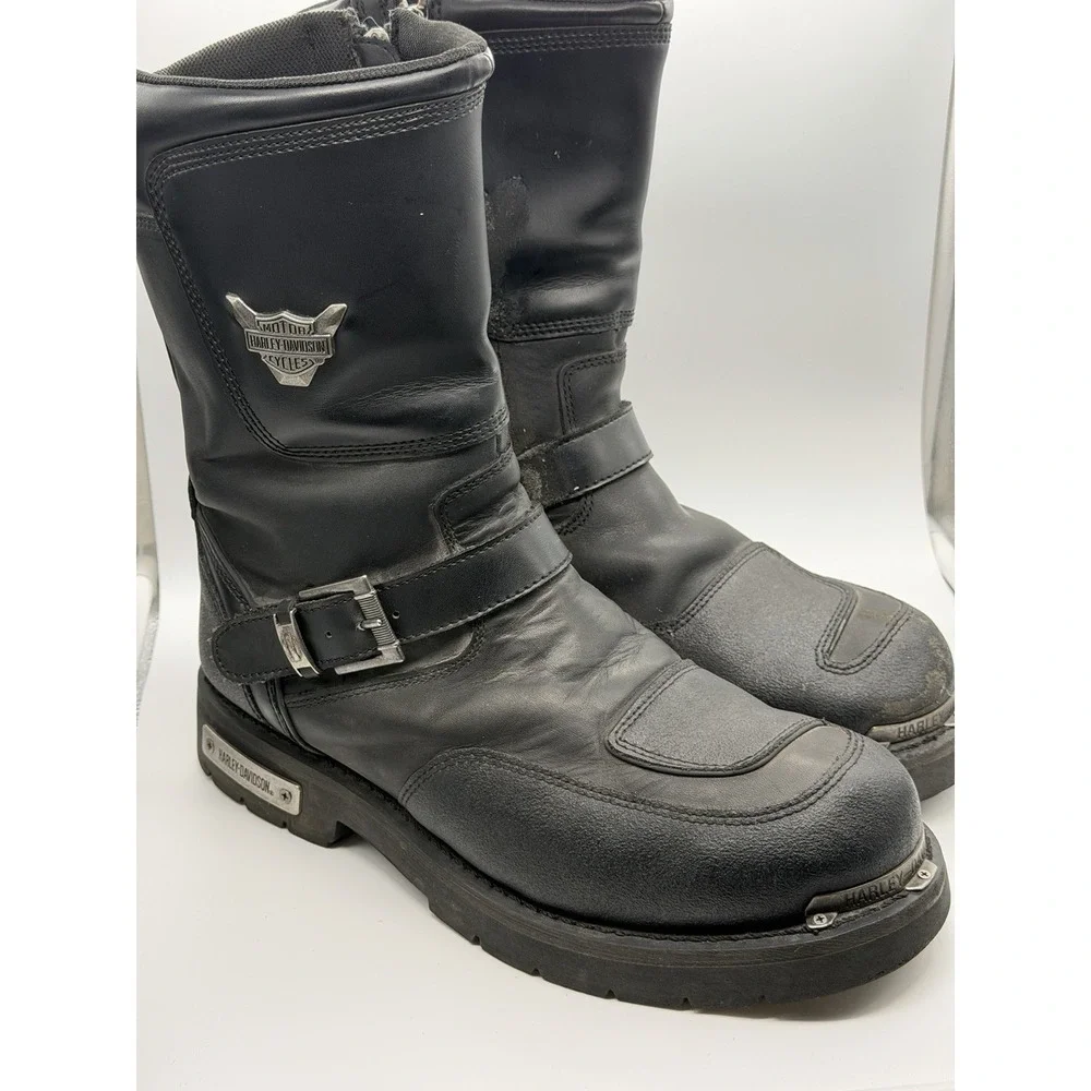 Harley-Davidson Men's Shift Leather Motorcycle Riding Boots Black 12M D95115